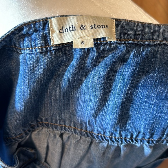 Cloth & Stone Long Sleeve Blue Tencel Tunic Shirt - S - Picture 6 of 7